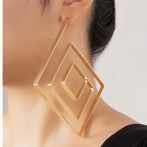 Gold Geometric Spiral Stud Earrings